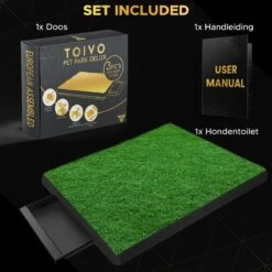 Toivo HondenToilet Kunstgras - Zwart - Geurafstotend - 62 X 49 X 6.6 CM - Honden Wc Outdoor - Zindelijkheidstraining Hond - Puppy Pads - Dierentoilet -Hondenbenodigdheden 1200x1200 575