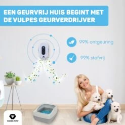 Vulpes Pets® Kattenbak Geurverdrijver PRO - Ozon En Negatieve Ionen Functie - Infraroodsensor - Oplaadbaar - Geurverwijderaar - Air Eliminator - Wit -Hondenbenodigdheden 1200x1200 578