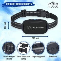 Nola & Coco® Oplaadbare Anti Blafband - 4 Kleuren - Zonder Schok - Waterdichte Diervriendelijke Blaf Halsband - Opvoedingshalsband - Voor Grote En Kleine Honden - Lichte Vibratie En Geluid - 3 Tot 60kg -Hondenbenodigdheden 1200x1200 594