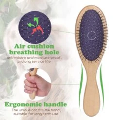 Merkloos Nobleza Dierenborstel - Hondenborstel - Kattenborstel - Tweezijdig - Dubbelzijdig - Hout - Maat L -Hondenbenodigdheden 1200x1200 65