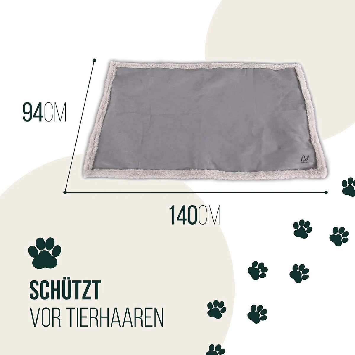 Happilax Fluffy Hondendeken Voor Auto & Bank, Wasbare Hondenmat Voor Op Reis, Grijs, L 3 Happilax Fluffy Hondendeken Voor Auto & Bank, Wasbare Hondenmat Voor Op Reis, Grijs, L - Afbeelding 3