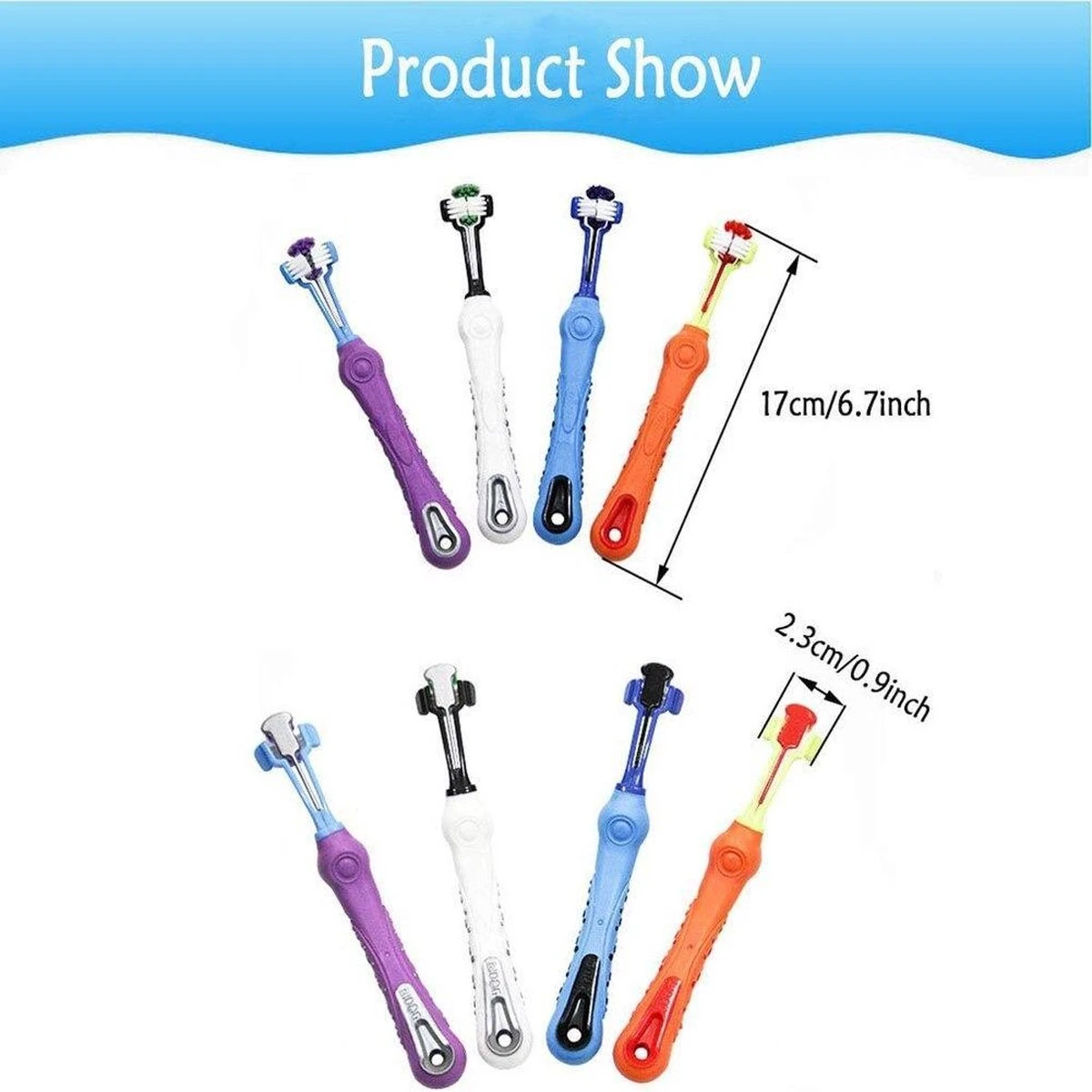 Merkloos Tandenborstel - Voor Huisdieren - Honden - 3 Zijdig - Multi-Hoek - Schoonmaken - Tanden - Slechte Adem - Tandsteen - Tandenborstel - Gezondheid - Blauw 2 Merkloos Tandenborstel - Voor Huisdieren - Honden - 3 Zijdig - Multi-Hoek - Schoonmaken - Tanden - Slechte Adem - Tandsteen - Tandenborstel - Gezondheid - Blauw - Afbeelding 2