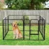 Merkloos Hondenren - Puppyren - Hondenkennel - 8 Kennelpanelen - Staal - 80 Cm Hoog - 640 Cm Omtrek - Uitbreidbaar