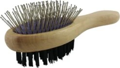 Merkloos Nobleza Dierenborstel - Hondenborstel - Kattenborstel - Tweezijdig - Dubbelzijdig - Hout - Maat L -Hondenbenodigdheden 1200x681