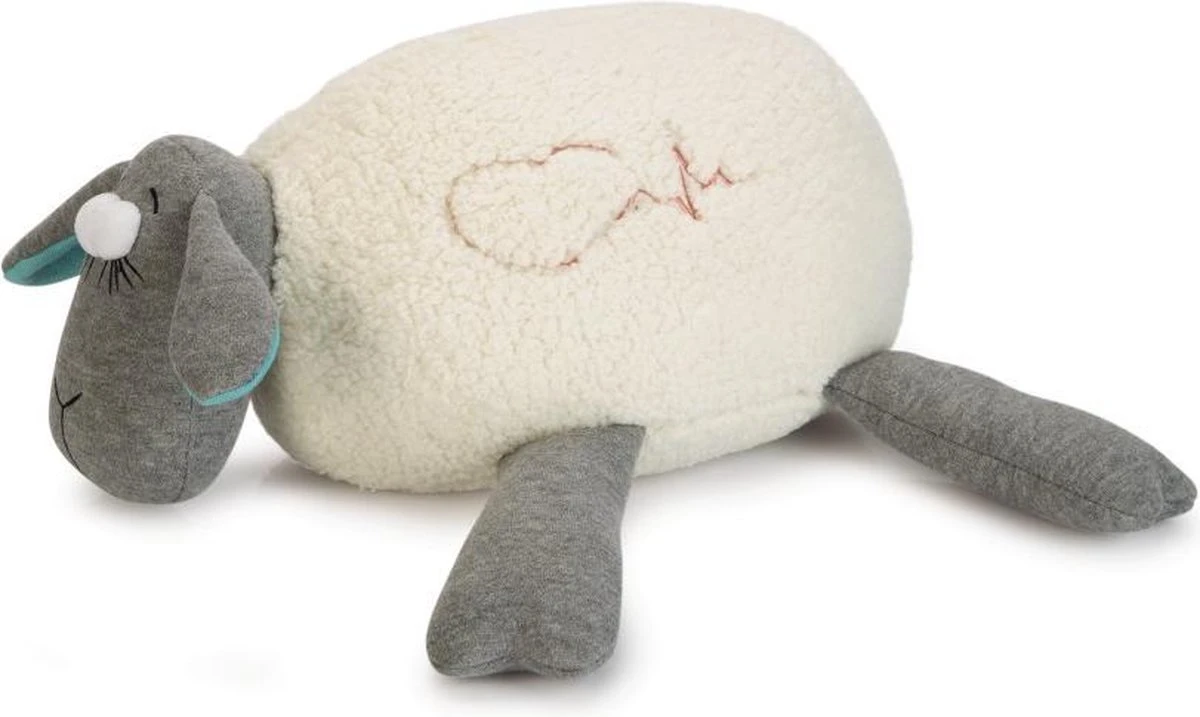 Beeztees Puppy Heartbeat - Hondenknuffel - Wit/Grijs - 35x20x14 Cm 2 Beeztees Puppy Heartbeat - Hondenknuffel - Wit/Grijs - 35x20x14 Cm - Afbeelding 2