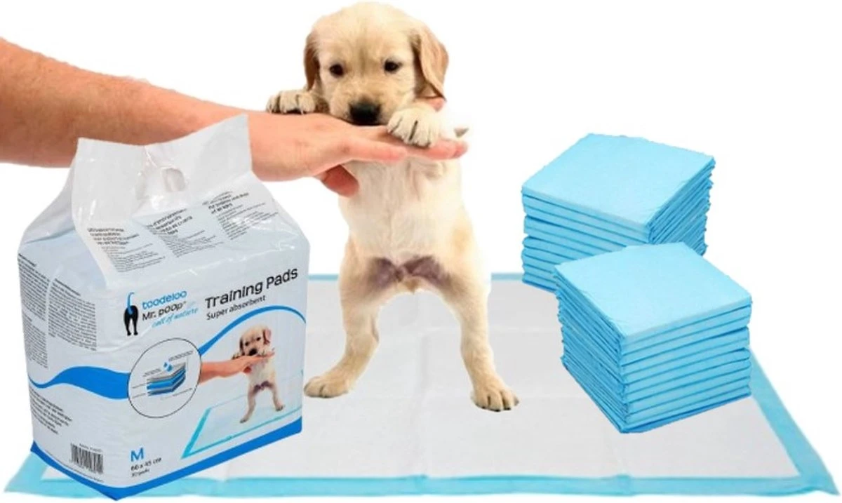 Mr. Poop Toodeloo -Puppy Pads - Training Pads - Maat S: 45 X 33cm - 30 Stuks 1 Mr. Poop Toodeloo -Puppy Pads - Training Pads - Maat S: 45 X 33cm - 30 Stuks
