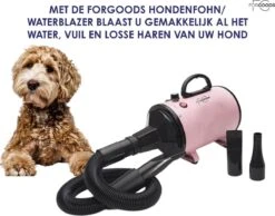 Forgoods Professionele Hondenfohn - Waterblazer Voor Honden - Hondenfohn Met 4 Opzetstukken - 2800W Verstelbaar Vermogen - Roze -Hondenbenodigdheden 1200x942