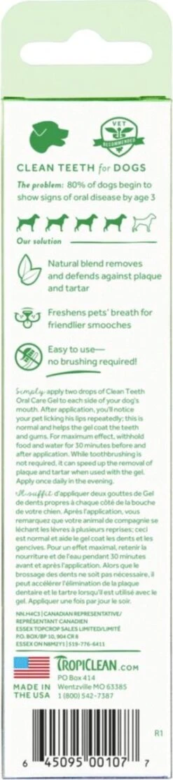 Tropiclean Fresh Breath Clean Teeth Oral Care Gel - Gebitsverzorging - Mint 59 Ml -Hondenbenodigdheden 267x1200 1