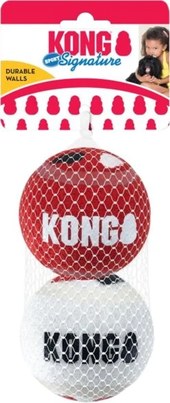 KONG Signature Speelballen S - Steviger Dan Tennisballen - Niet Schurend Materiaal - Speelbal Voor Honden - 3 Stuks -Hondenbenodigdheden 506x1200 1