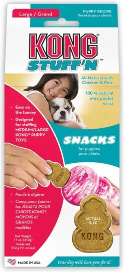 Kong Stuff 'N Snacks Puppy Hondensnack - Kip&Rijst - L -Hondenbenodigdheden 546x1200