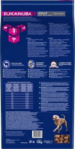 Eukanuba Dog Adult Large Breed Lam/Rice - 12 KG -Hondenbenodigdheden 605x1200 2