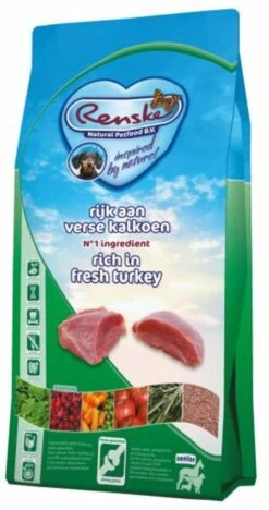 Renske Super Premium Senior Kalkoen Graanvrij 12 KG -Hondenbenodigdheden 633x1200 1