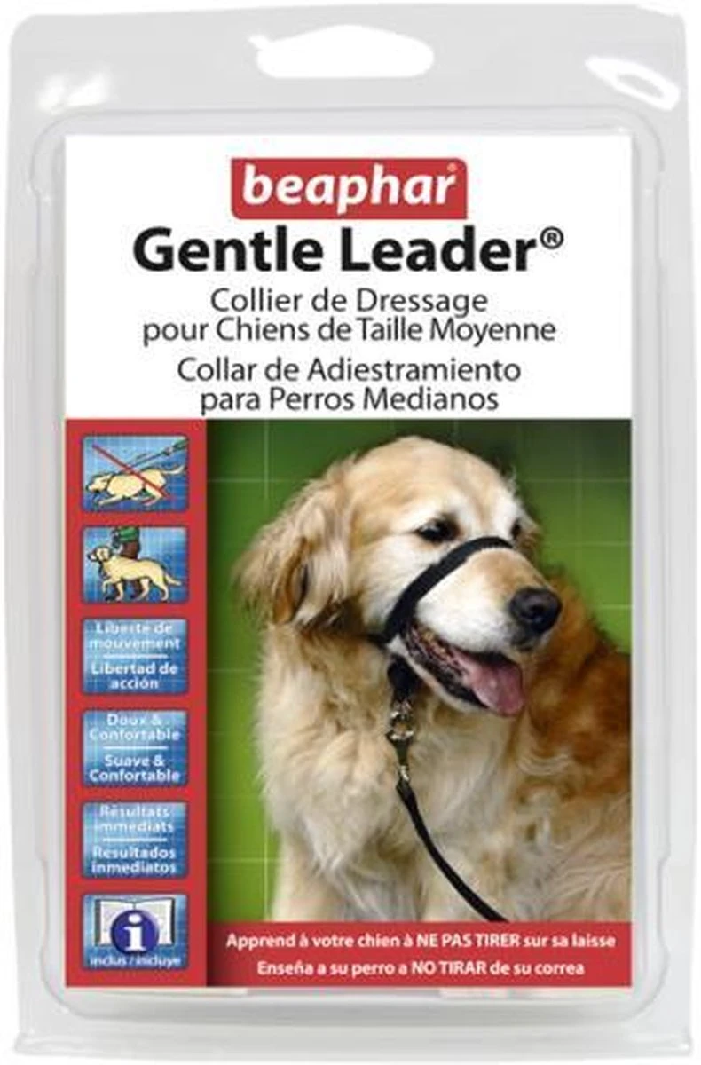 Beaphar Gentle Leader- Medium Maat Zwart | M 1 Beaphar Gentle Leader- Medium Maat Zwart | M