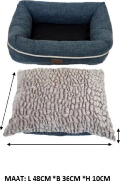 I-CiGO Homy Luxe - Hondenmand - In-kussen Dubbelzijdig Gebruik 70x60xH14cm/Blauw -Hondenbenodigdheden 795x1200