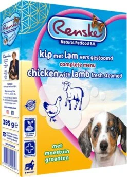 10x Renske Vers Gestoomd Complete Menu Kip - Lam 395 Gr -Hondenbenodigdheden 862x1200