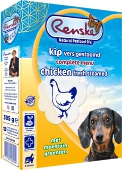 10x Renske Vers Gestoomd Complete Menu Kip - Rijst 395 Gr -Hondenbenodigdheden 866x1200