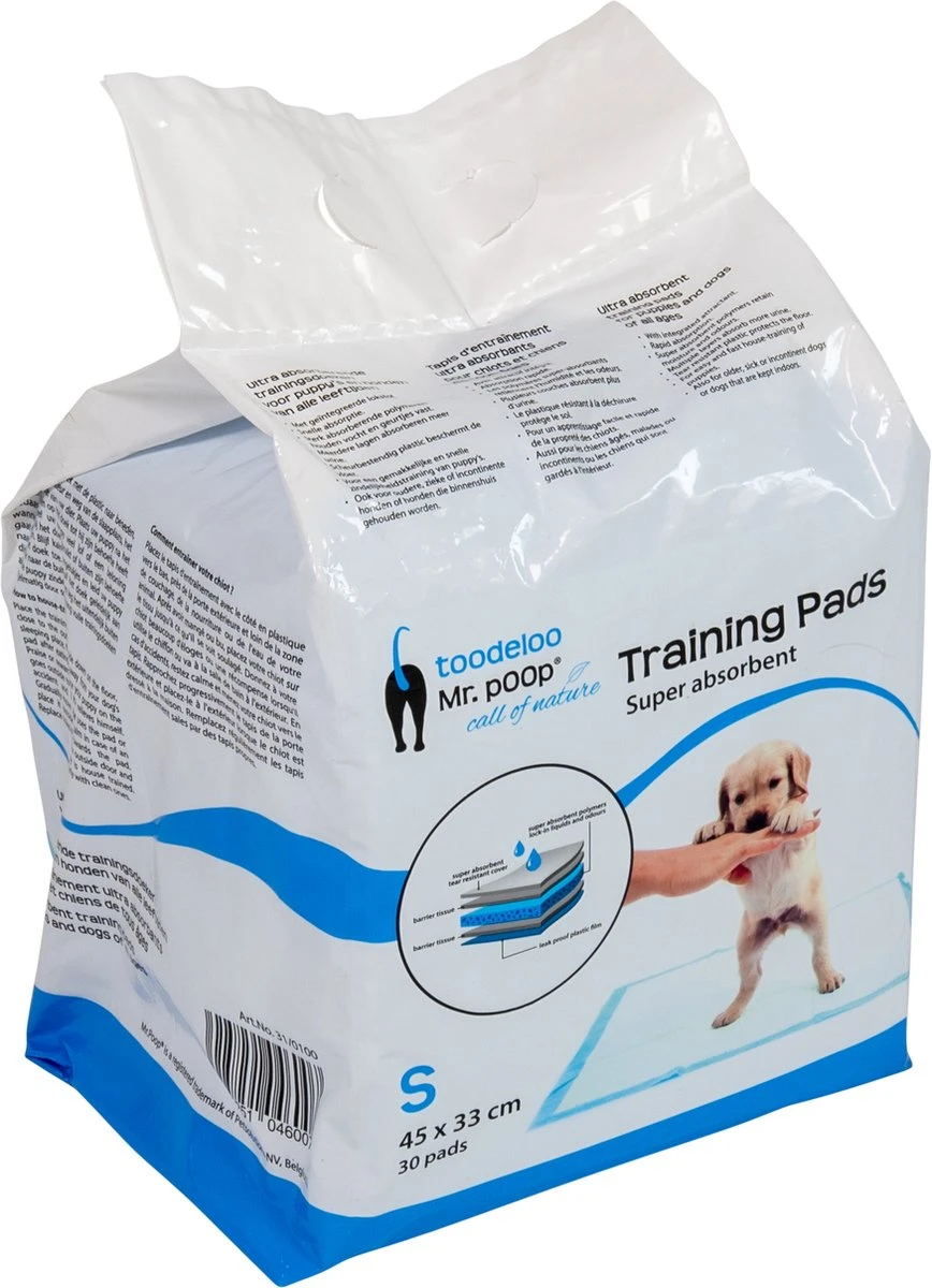 Mr. Poop Toodeloo -Puppy Pads - Training Pads - Maat S: 45 X 33cm - 30 Stuks 2 Mr. Poop Toodeloo -Puppy Pads - Training Pads - Maat S: 45 X 33cm - 30 Stuks - Afbeelding 2
