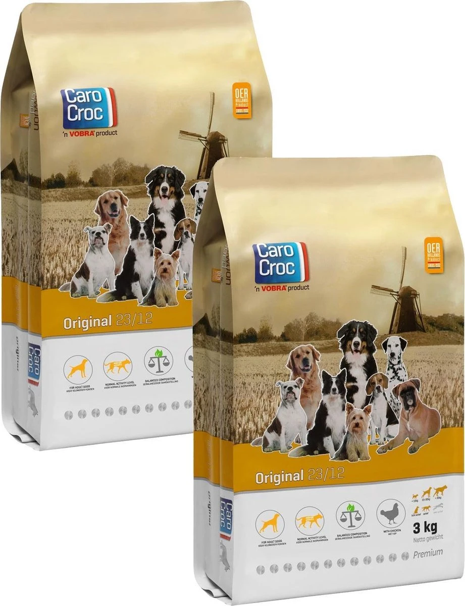 Carocroc Original Vlees&Granen&Gevogelte - Hondenvoer - 2 X 3 Kg 2 Carocroc Original Vlees&Granen&Gevogelte - Hondenvoer - 2 X 3 Kg - Afbeelding 2