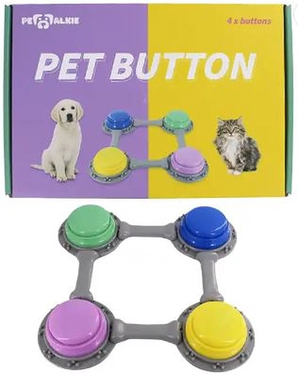 XDT Praatknoppen 4 Stuks - Opneembare Knoppen - Hondentraining 1 XDT Praatknoppen 4 Stuks - Opneembare Knoppen - Hondentraining