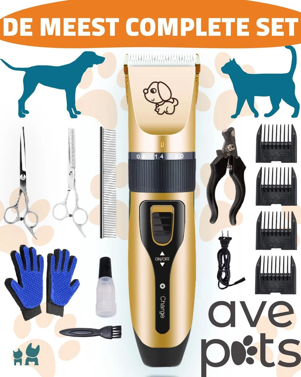 AVE Pets® Complete Hondentondeuse Set - Draadloos Tondeuse - Scheerapparaat Voor Je Hond Of Kat - Huisdier Trimmer - Professionele Dierentondeuse - Dieren Verzorging 1 AVE Pets® Complete Hondentondeuse Set - Draadloos Tondeuse - Scheerapparaat Voor Je Hond Of Kat - Huisdier Trimmer - Professionele Dierentondeuse - Dieren Verzorging