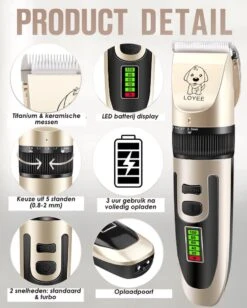 Joyage Professionele Hondentondeuse Voor Dikke Vacht – Honden Tondeuse & Hondentrimmer Tondeuse – Stille Tondeuse Katten & Honden Trimset Lang Haar – Trimmer Hond - Hondentondeuse Draadloos - Tondeuse Voor Honden - Tondeuse Hond Dikke Vacht -Hondenbenodigdheden 962x1200 1