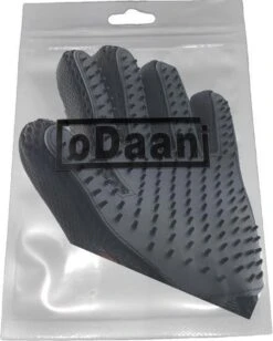 Borstel Voor Huisdieren - 2 Stuks LINKS + RECHTS - Voor Elke Vacht - Silicone - Vachtborstel - Borstel Handschoen - Zwart- ODaani -Hondenbenodigdheden 962x1200