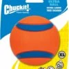 Chuckit! Ultra Ball XL – Honden Speelgoed – Ø 9 Cm – Oranje/Blauw – Apporteerspeelgoed – 1-Pack