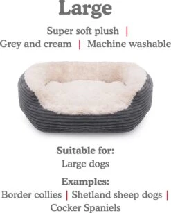 Rosewood Hondenmand Ovaal Jumbo Cord Pluche Grijs / Creme 81.5 CM -Hondenbenodigdheden 964x1200 2