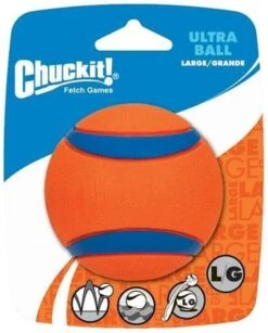 Chuckit! Ultra Ball XL – Honden Speelgoed – Ø 9 Cm – Oranje/Blauw – Apporteerspeelgoed – 1-Pack -Hondenbenodigdheden 965x1200 4